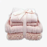 Coordinated Bobble Bath Mat & Towel Set - 4 Pack (Blush)  Adomoo